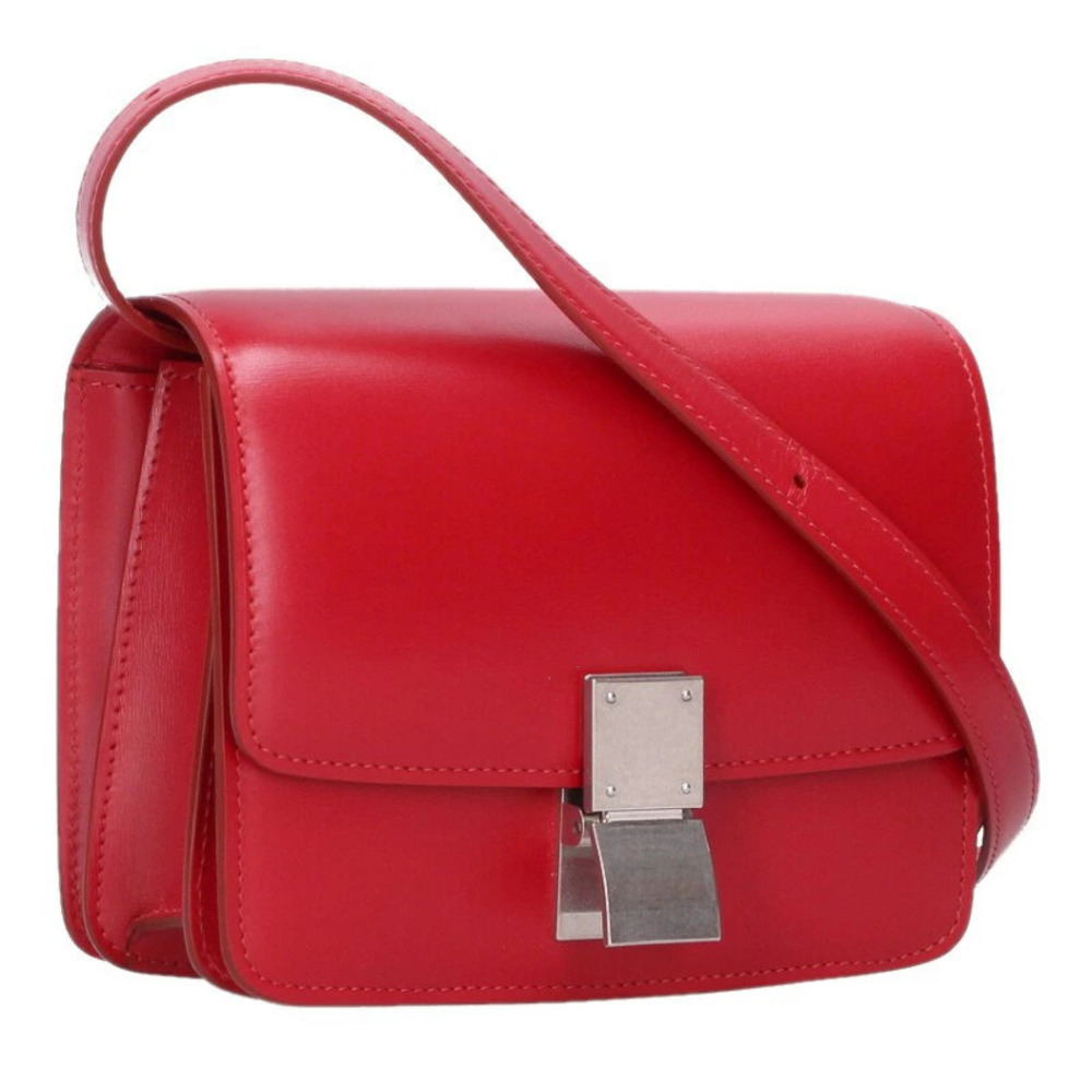 Celine Box Bag smooth calfskin leather Red